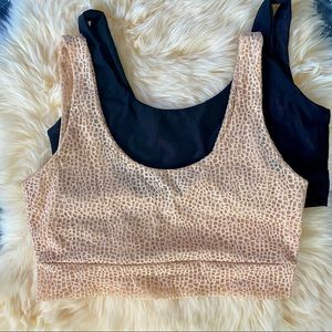 Bundle - Set of 2 Underbares U Bralettes - Black mesh, Nude lace, size L - NWOT